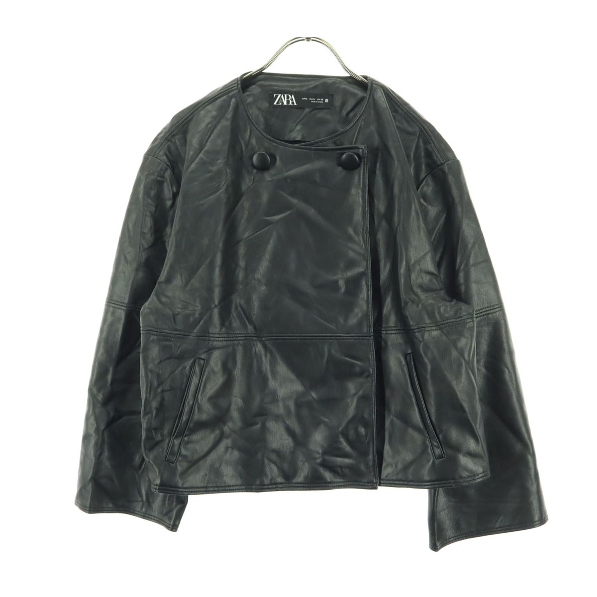 ZARA ザラ 長袖 レザージャケット M ブラック