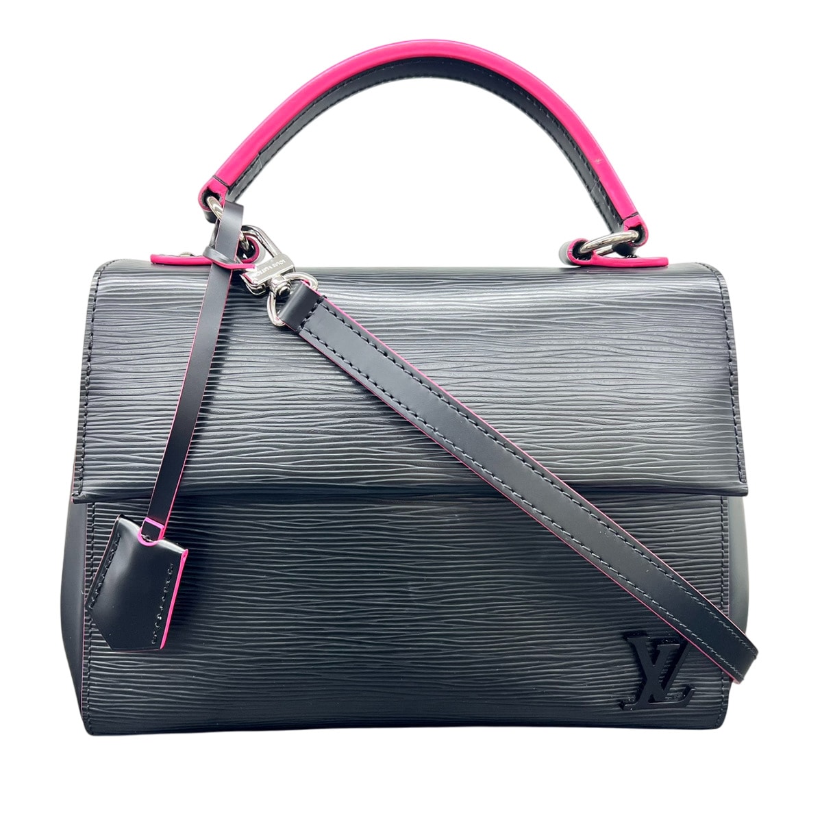 LOUIS VUITTON 希少 極美品 ルイヴィトン クリュニーBB エピ M54167 2way ハンドバッグ ショルダーバッグ レザー RFID確認済 ノワール ホットピンク ブラック クロスボディ ミニ  LV Aランク 中古 鑑定済 ヴィトンバッグ