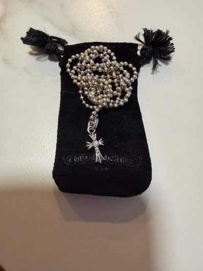 Chrome Hearts Baby Fat Cross Pave Diamond Charm "Silver"