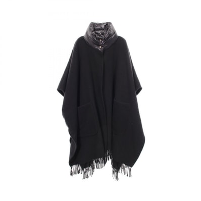 ヘルノ Herno RESORT WARMY & NYLON ULTRALIGHT 切替 ポンチョ 衣料品 アウター ウール カシミヤ レディース ブラック系 【中古】
