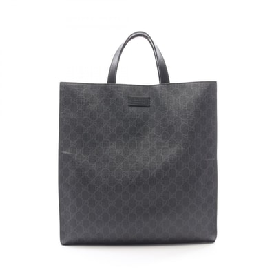 グッチ GUCCI GGスプリーム トートバッグ バッグ PVCコーティングキャンバス レザー メンズ ブラック系 495559 【中古】