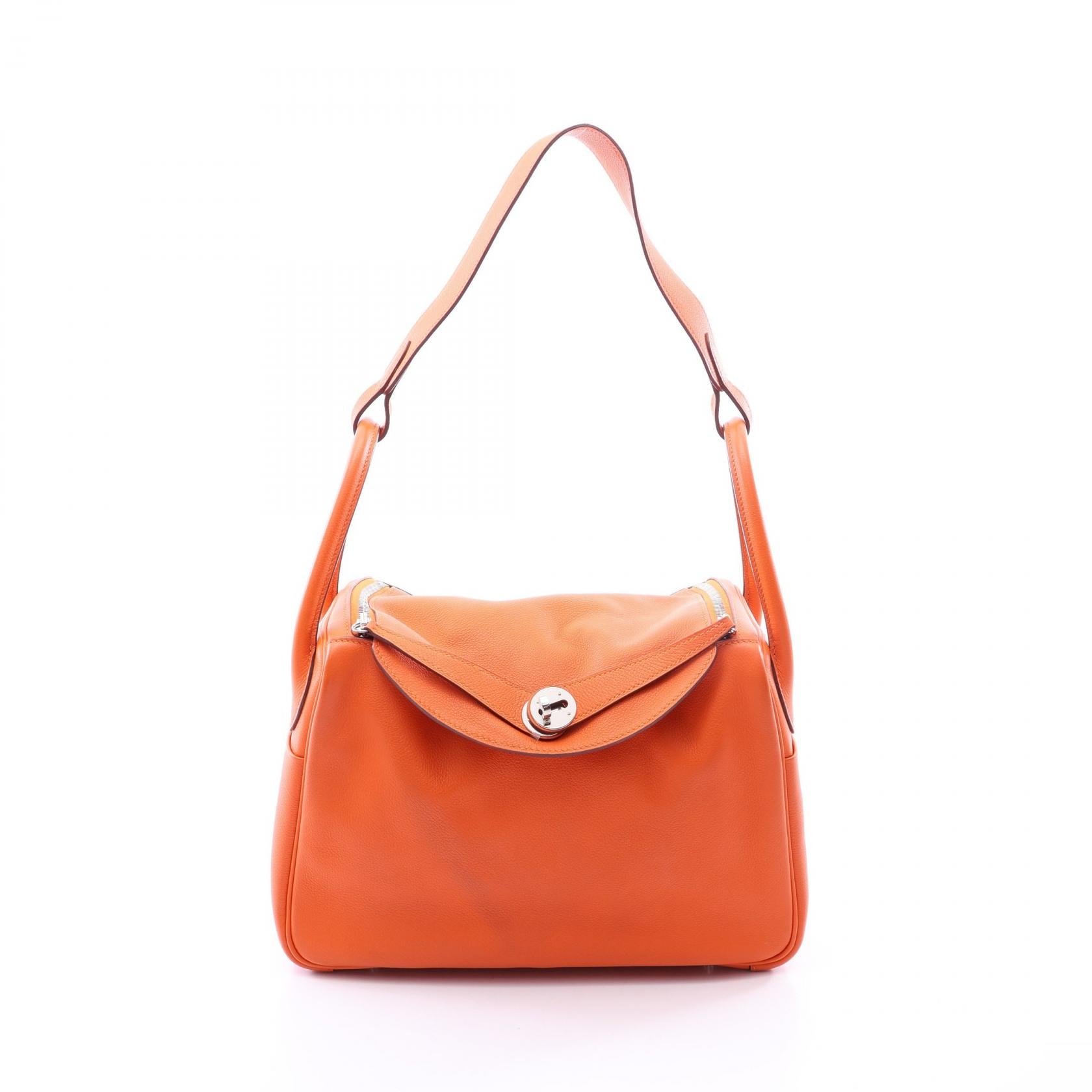 エルメス HERMES リンディ30 ショルダーバッグ バッグ レザー エバーカラー エバーカラー オレンジ A刻印(2017年製造) レディース オレンジ系 【中古】