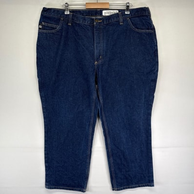 古着 カーハート Carhartt デニム パンツ ジップフライ 5ポケ 大きいサイズ ワンポイントタグ W44×L28 ブルー系 メンズ