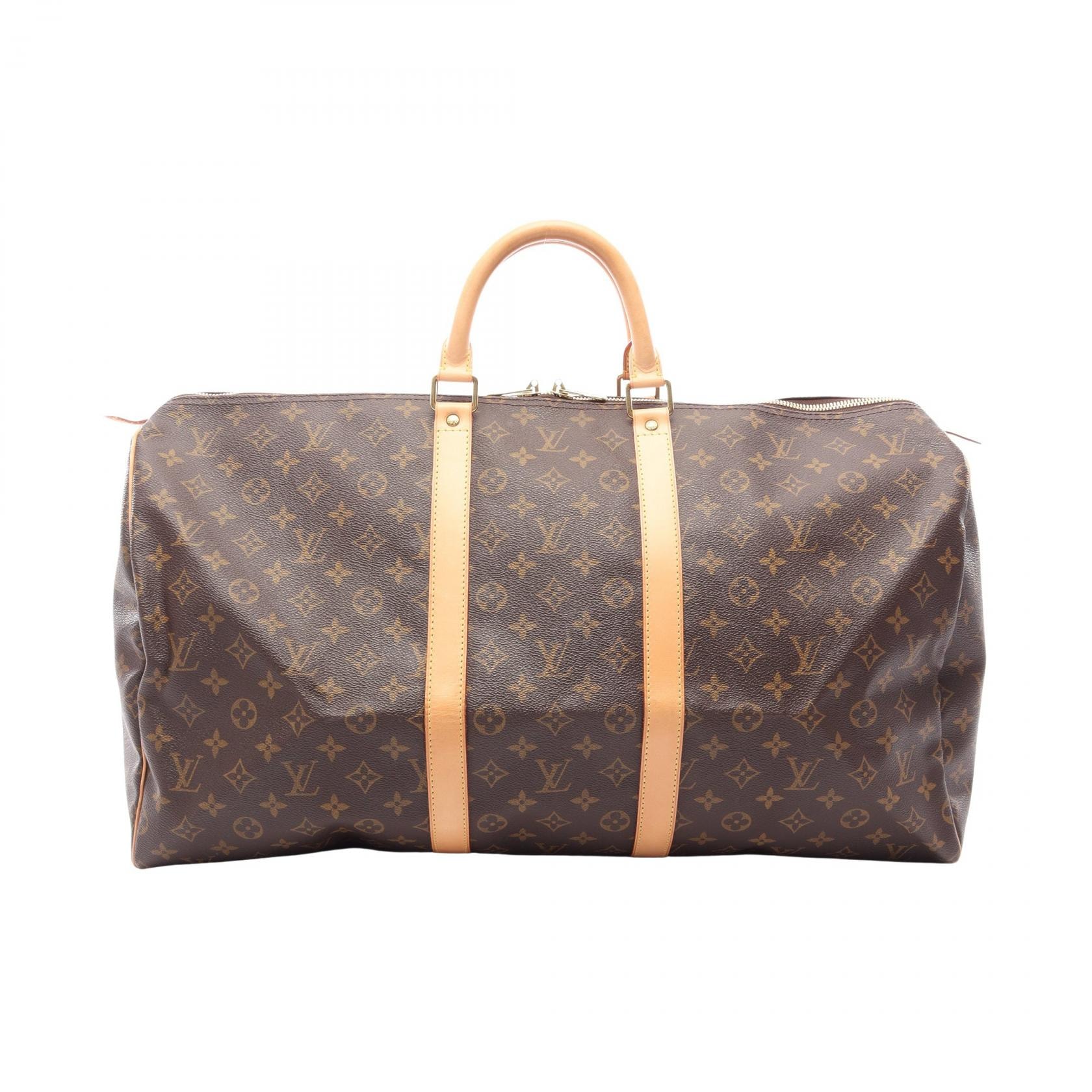 ルイ・ヴィトン LOUIS VUITTON キーポル55 モノグラム ボストンバッグ バッグ PVCコーティングキャンバス レザー モノグラム メンズ レディース ブラウン系 M41424 【中古】