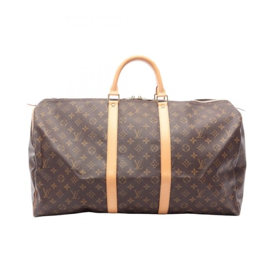 ルイ・ヴィトン LOUIS VUITTON キーポル55 モノグラム ボストンバッグ バッグ PVCコーティングキャンバス レザー モノグラム メンズ レディース ブラウン系 M41424 【中古】
