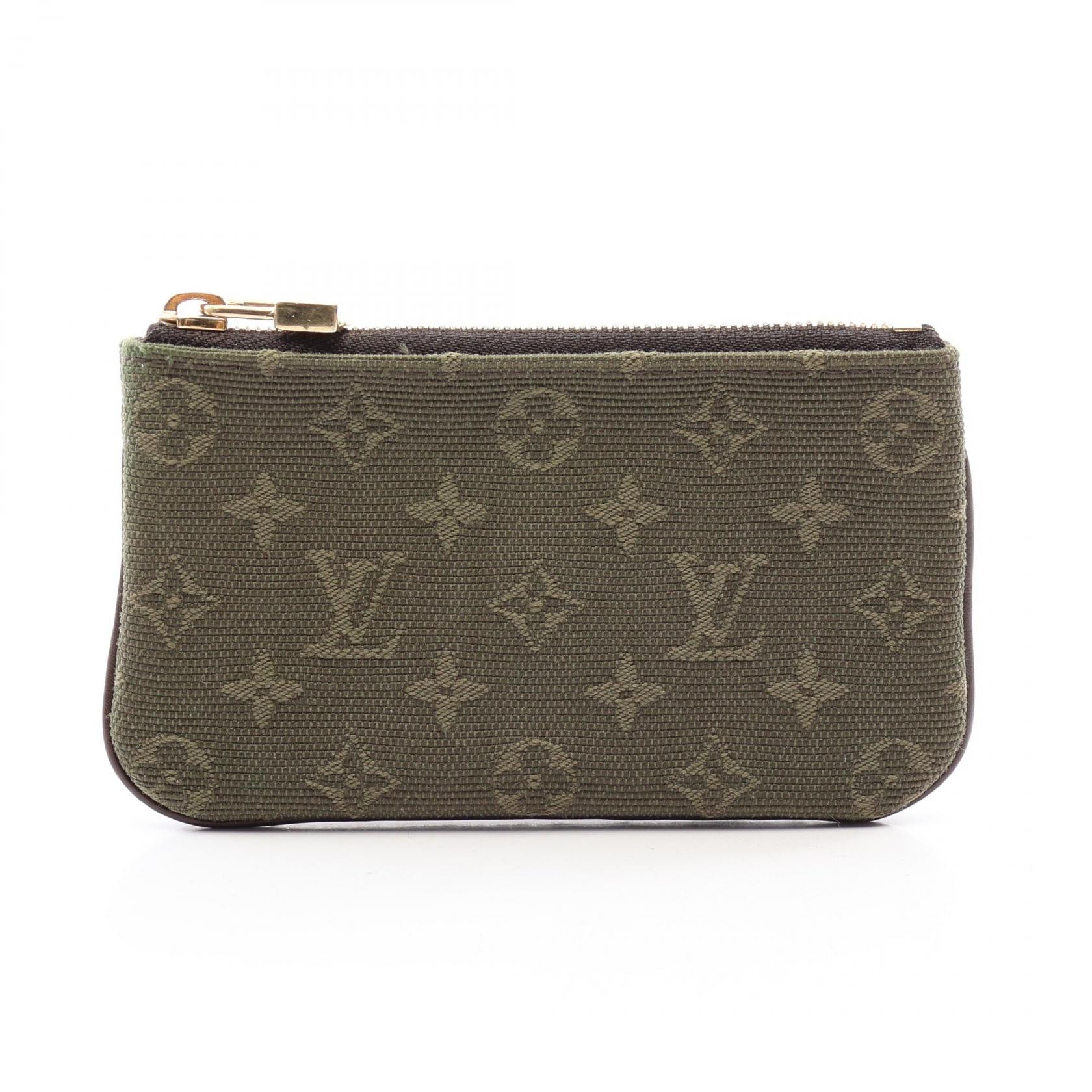 ルイ・ヴィトン LOUIS VUITTON ポシェット クレ モノグラムミニラン TSTカーキ キーリング付き コインケース 財布 キャンバス レディース カーキ系 M92437 【中古】