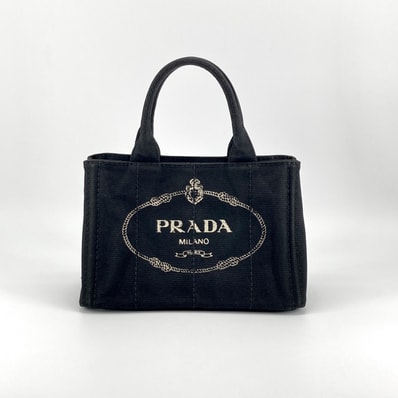PRADA(プラダ) カナパ ミニ PM 2way キャンバス 1BG439 トートバッグ ブラック