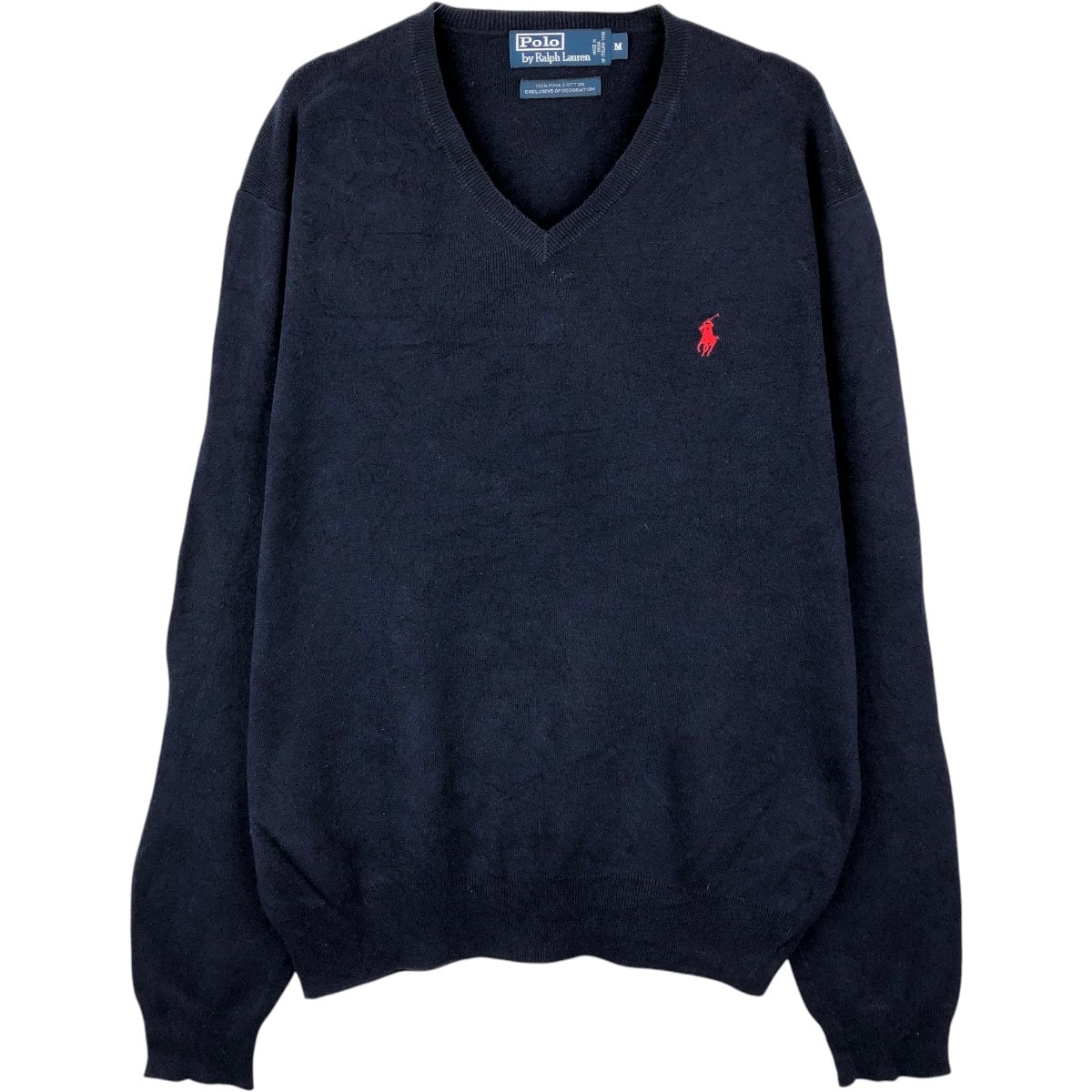 古着 ラルフローレン Ralph Lauren POLO by Ralph Lauren Vネック ピマコットンニットセーター メンズM相当/eaa670127