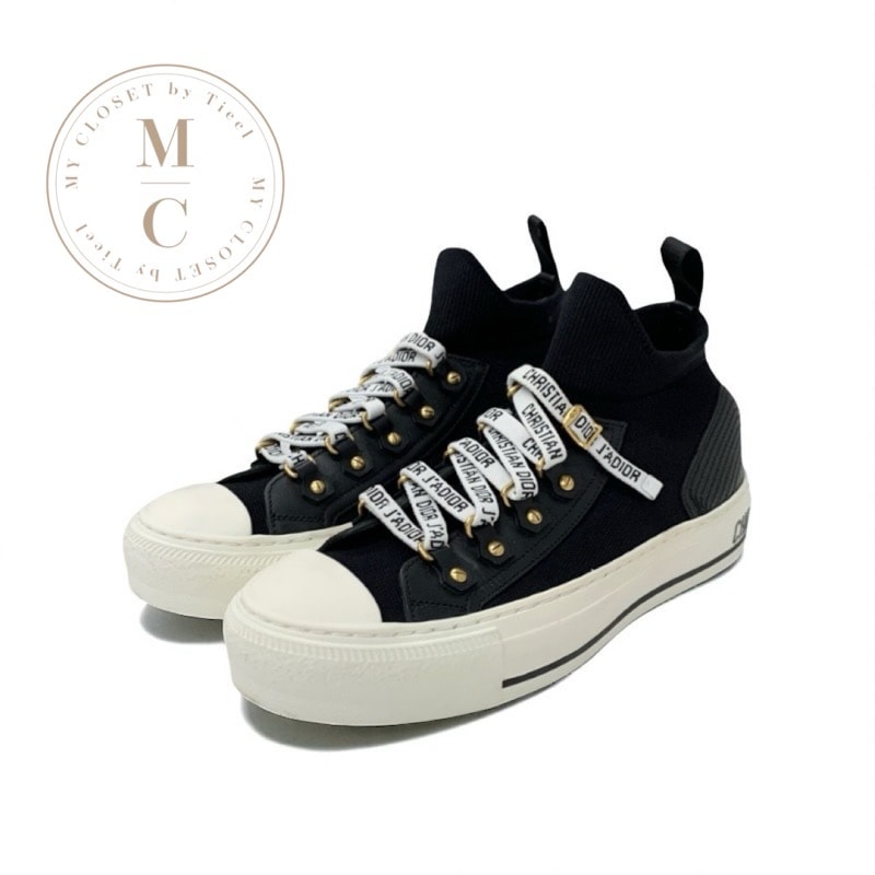 クリスチャンディオール CHRISTIAN DIOR WALKNDIOR スニーカー 靴 シューズ ニット レザー ブラック ホワイト ロゴ