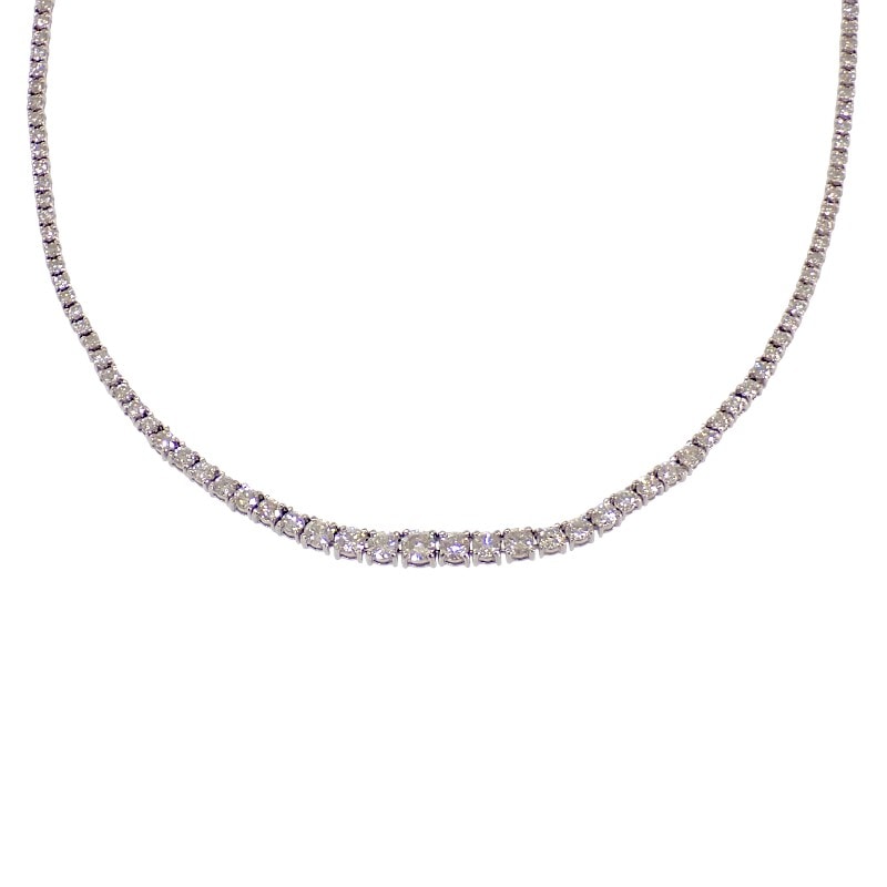 デザインジュエリー テニス ネックレス Pt850プラチナ ダイヤモンド レディース【中古】【Aランク】