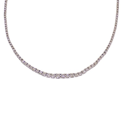 デザインジュエリー テニス ネックレス Pt850プラチナ ダイヤモンド レディース【中古】【Aランク】