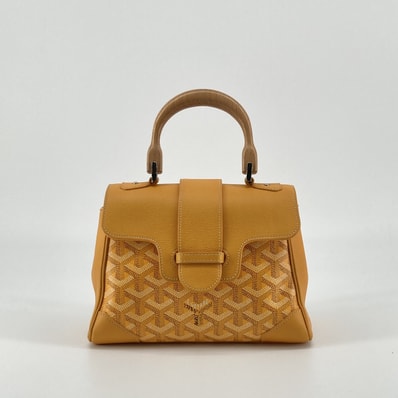 GOYARD(ゴヤール) サイゴン ミニ ソフト 2WAY ゴヤールディンキャンバス / シュヴロッシュカーフスキン ハンドバッグ イエロー