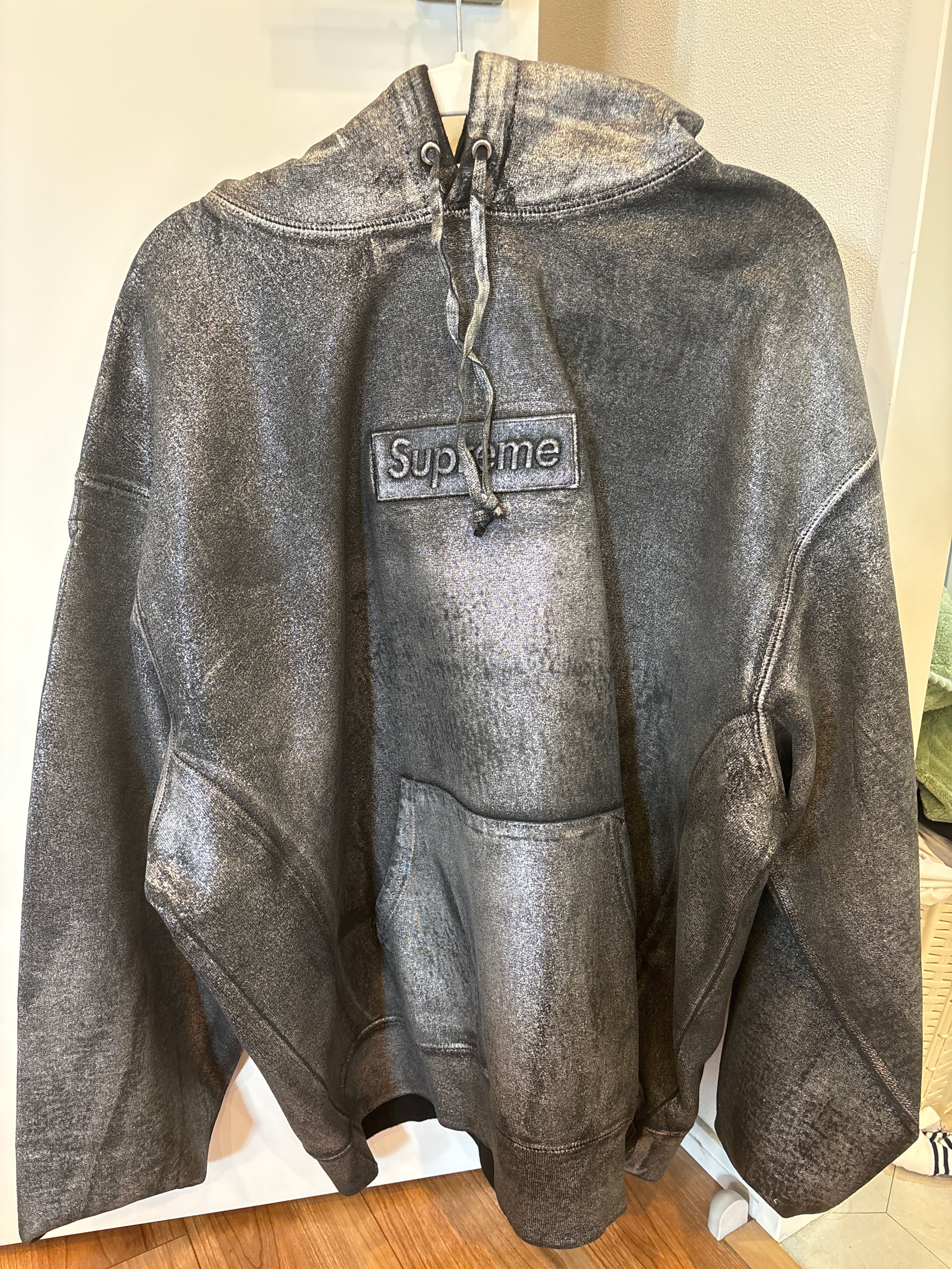Supreme x MM6 Maison Margiela Foil Box Logo Hooded Sweatshirt "Black"