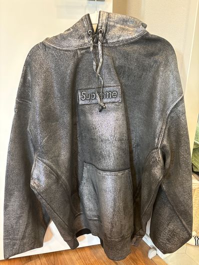Supreme x MM6 Maison Margiela Foil Box Logo Hooded Sweatshirt "Black"