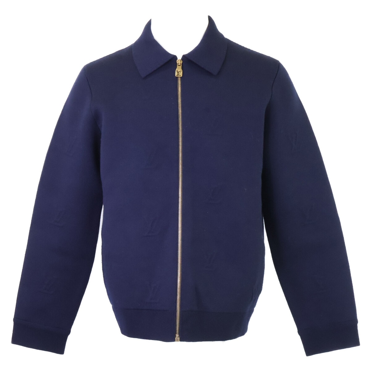 ルイヴィトン 【美品/国内正規/26年製】RM261MJ NTY HSN42W エンボスモノグラム ジップアップ ニットジャケット M