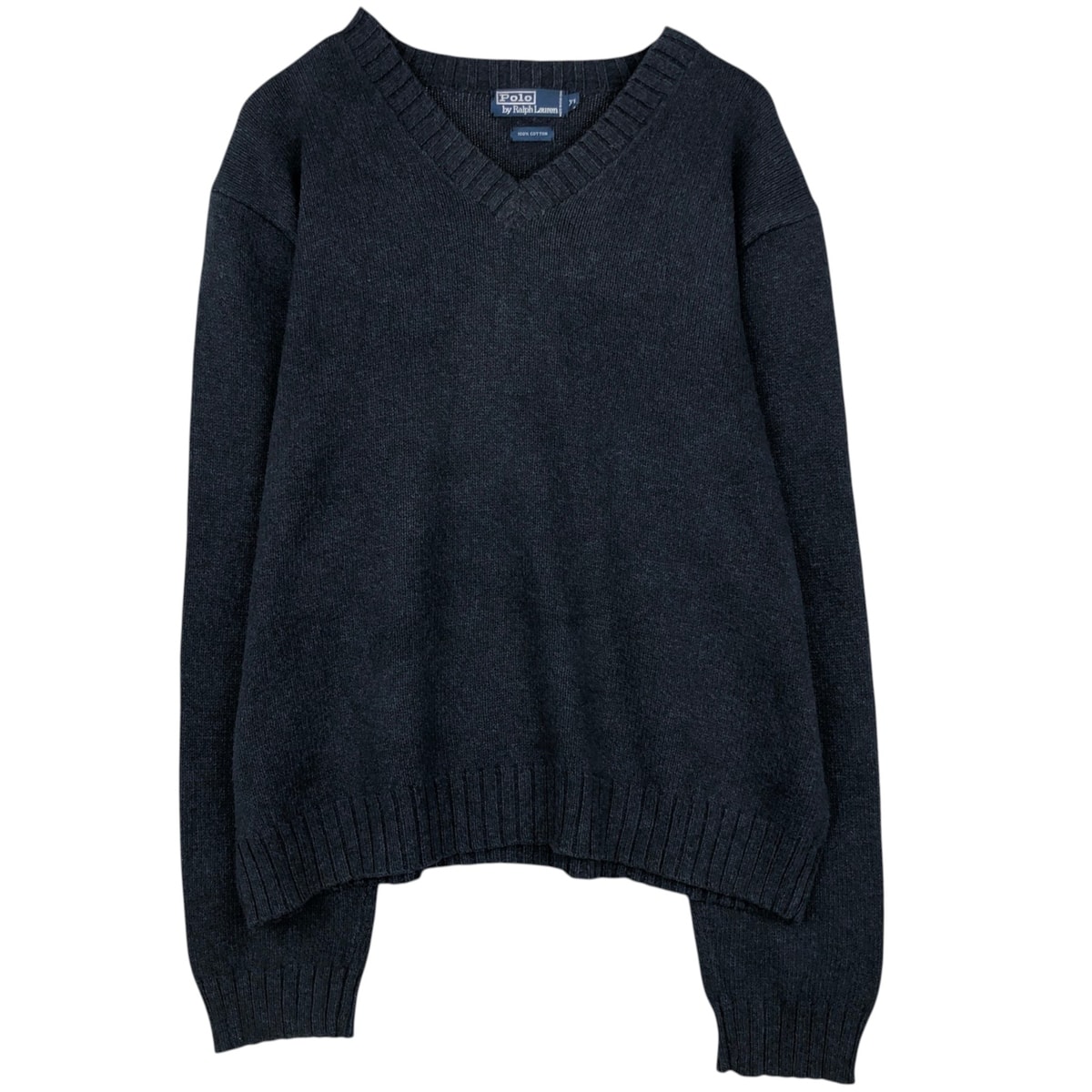 古着 ラルフローレン Ralph Lauren POLO by Ralph Lauren Vネック コットンニットセーター メンズXL相当/eaa637258