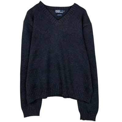 古着 ラルフローレン Ralph Lauren POLO by Ralph Lauren Vネック コットンニットセーター メンズXL相当/eaa637258