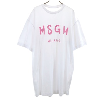 MSGM エムエスジーエム イタリア製 半袖 Tシャツ ワンピース XS ホワイト