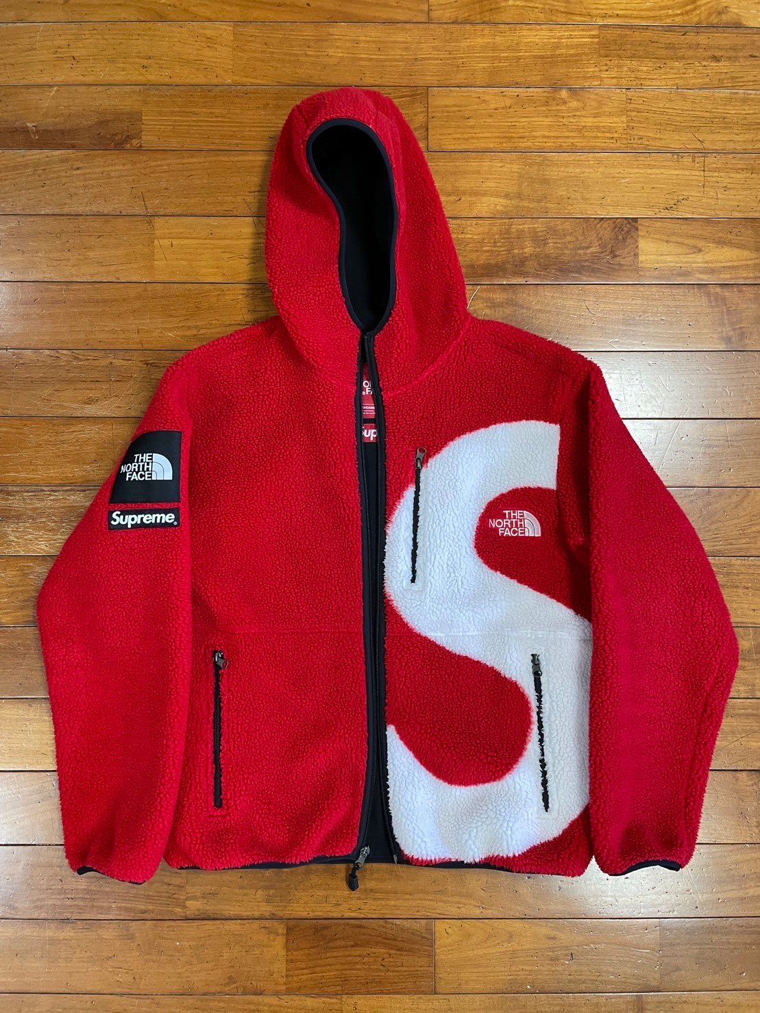Supreme x The North Face S Logo Hooded Fleece Jacket "Red"