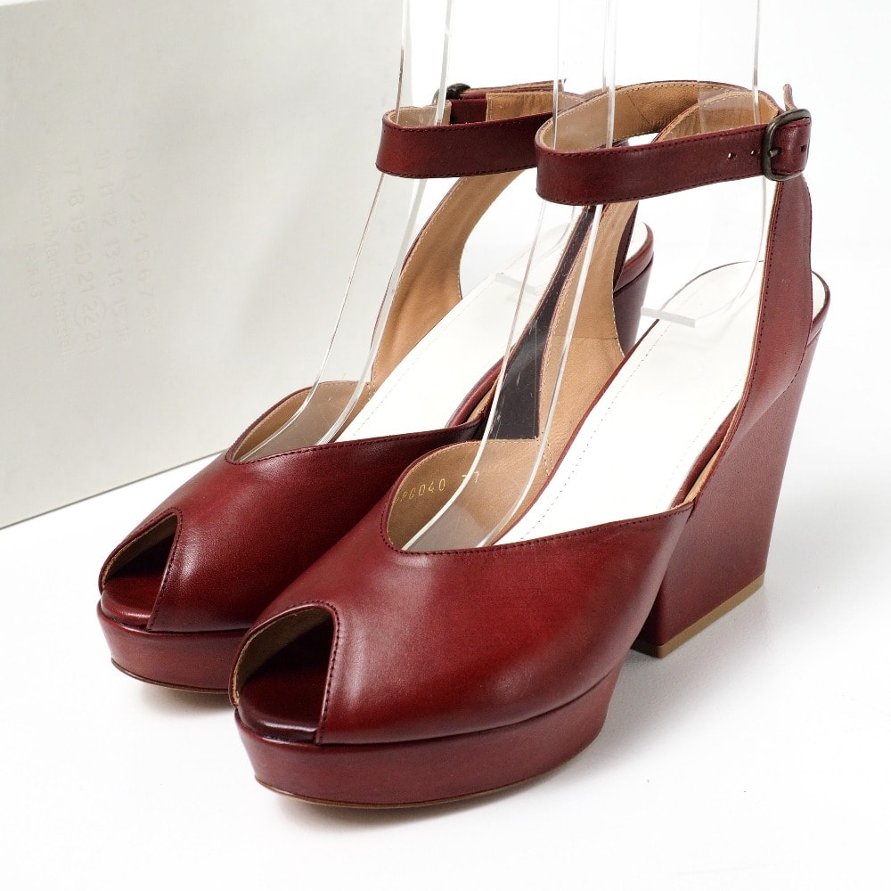 ■美品■MARTIN MARGIELA マルタンマルジェラ サンダル サイズ37 プラットフォーム ストラップ オープントゥ 靴 イタリア製 ブランド古着【中古】20260401/RA8662