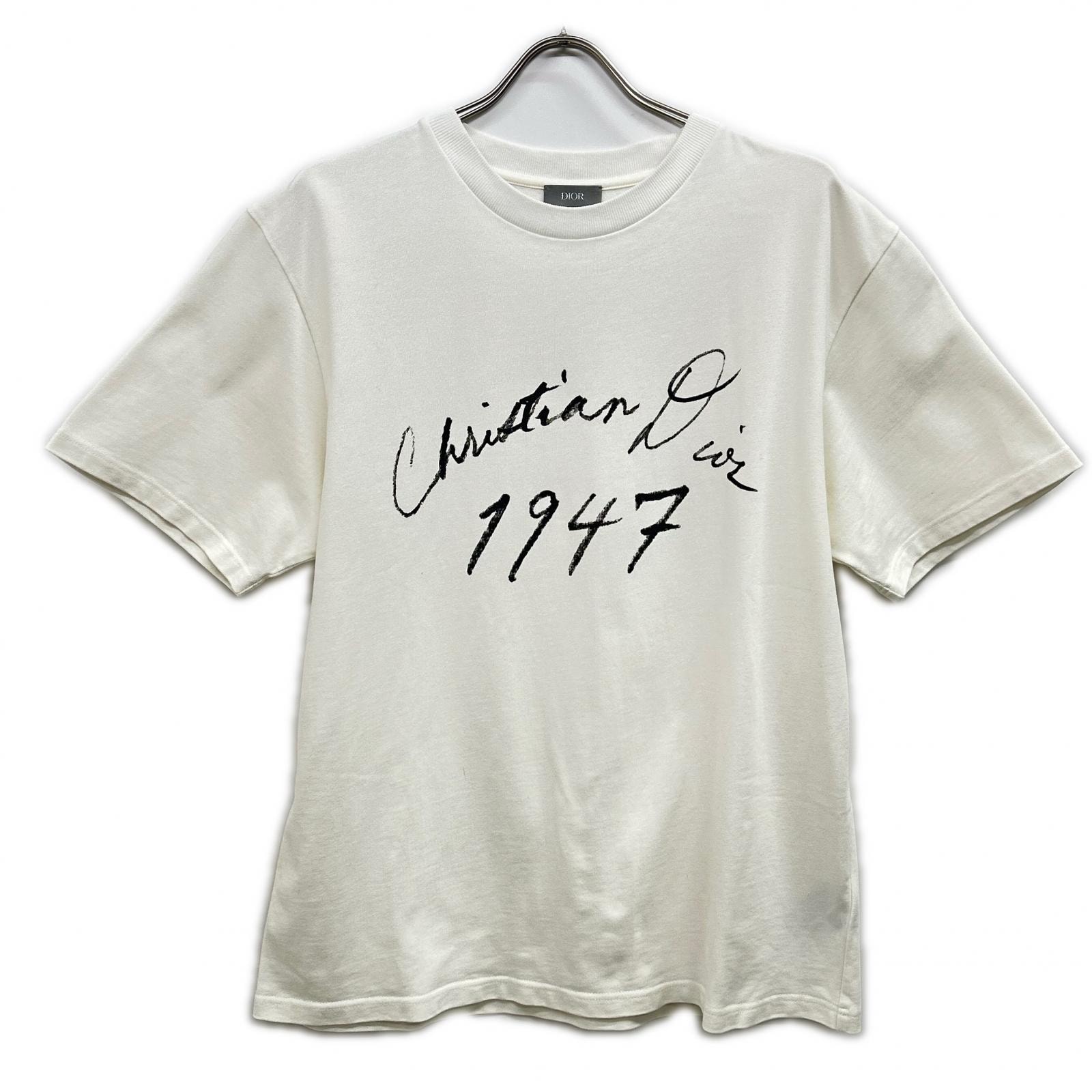 ディオール 493J696F0554 ホワイト プリントTシャツ L