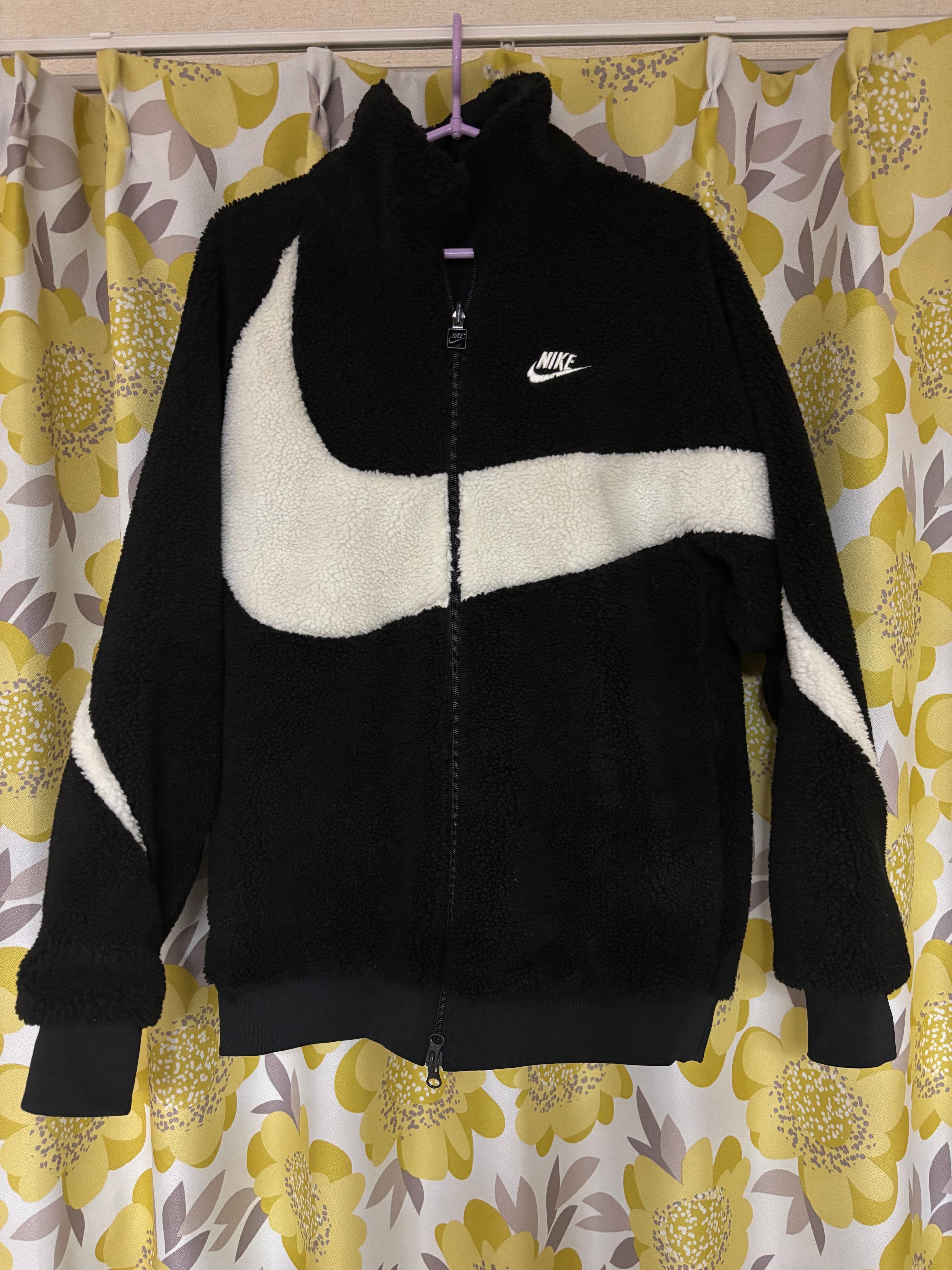 Nike Big Swoosh Reversible Boa Jacket "Black Sail"