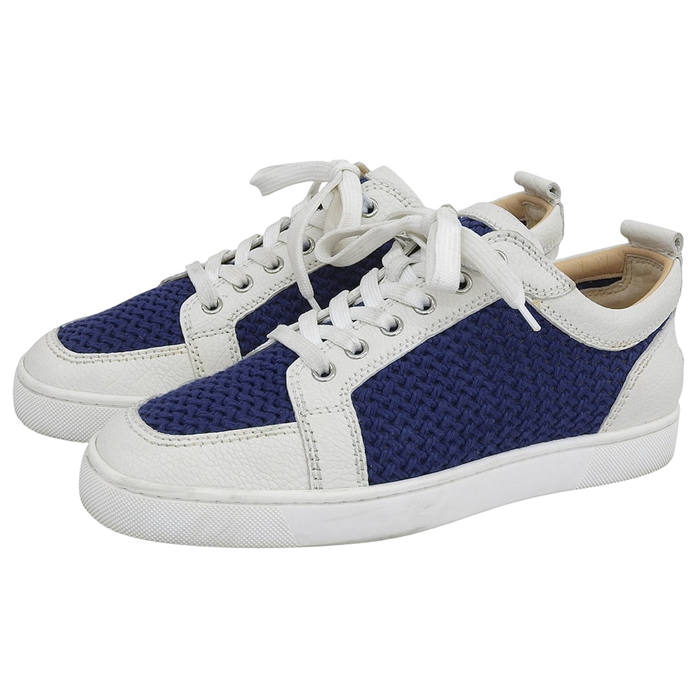 クリスチャンルブタン AC RANTULOW FLAT JUMBO CALF/TRICOT スニーカー シューズ メンズ ホワイト×ネイビー 40 40