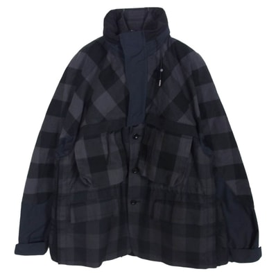Sacai サカイ ジャケット 22SS 22-02698M バッファローチェック ブルゾン ジャケット ブラック系 2【中古】