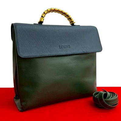 LOEWE ロエベ ベラスケス レザー ショルダーバッグ グリーン
26934