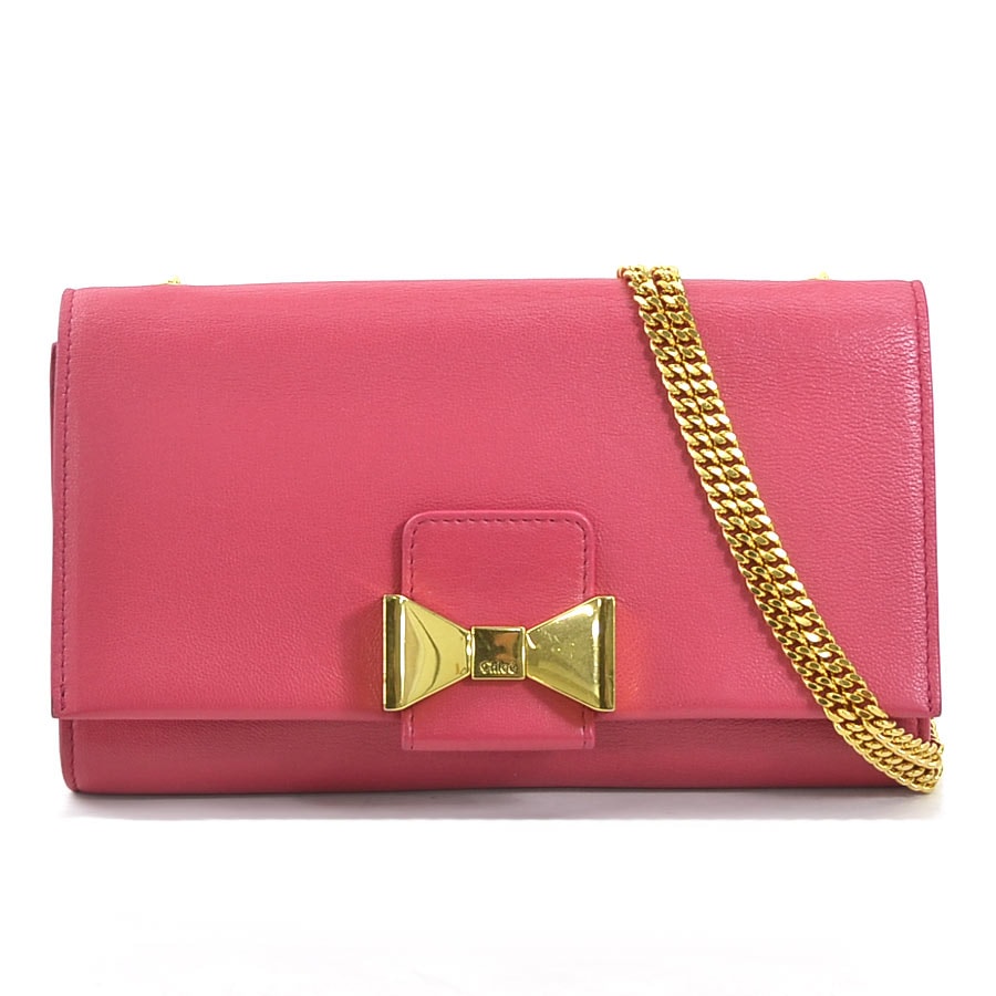 クロエ Chloe ショルダーバッグ レザー ピンク レディース【中古】 t19587j