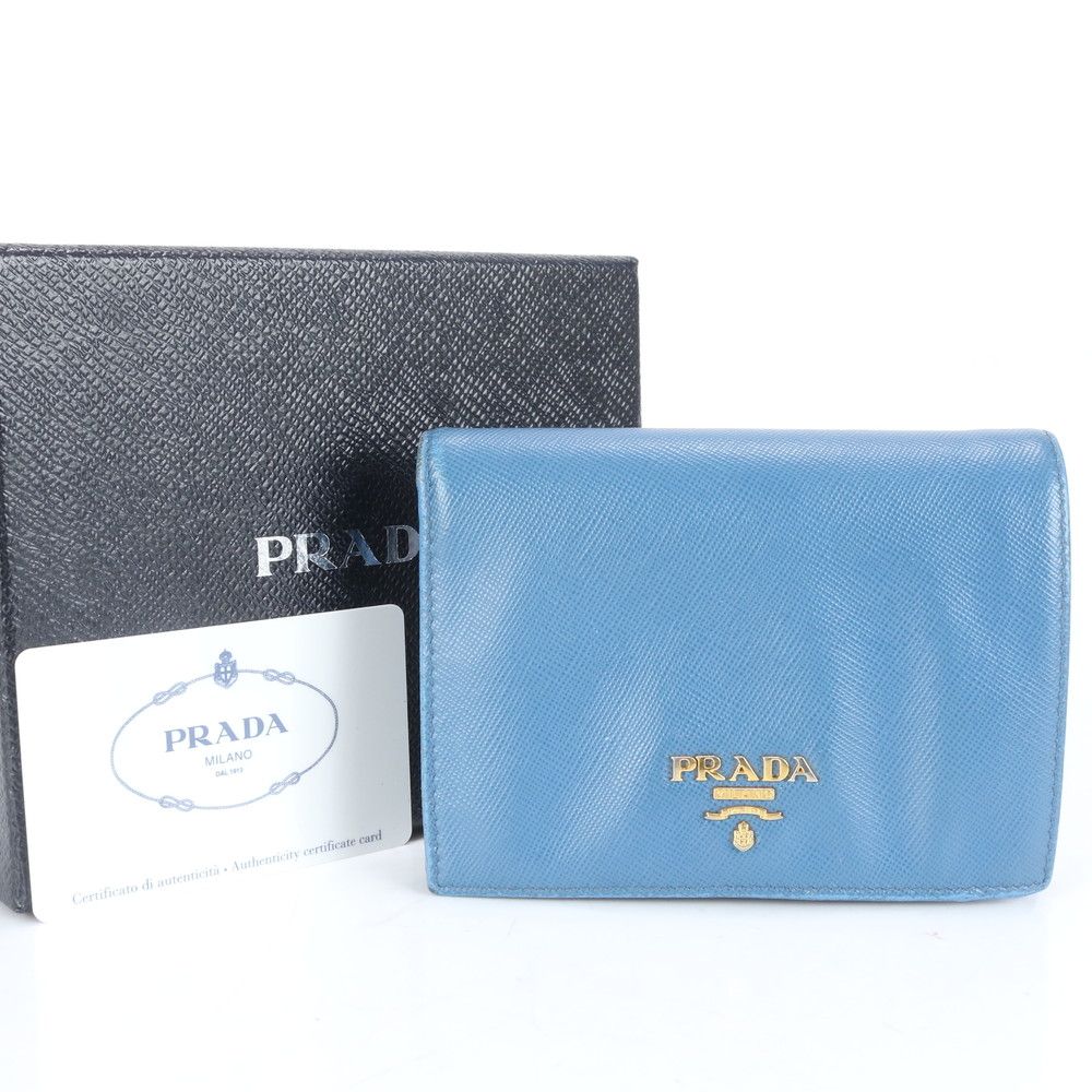 ■美品 プラダ サフィアーノ 1M0668 二つ折り 財布 レザー