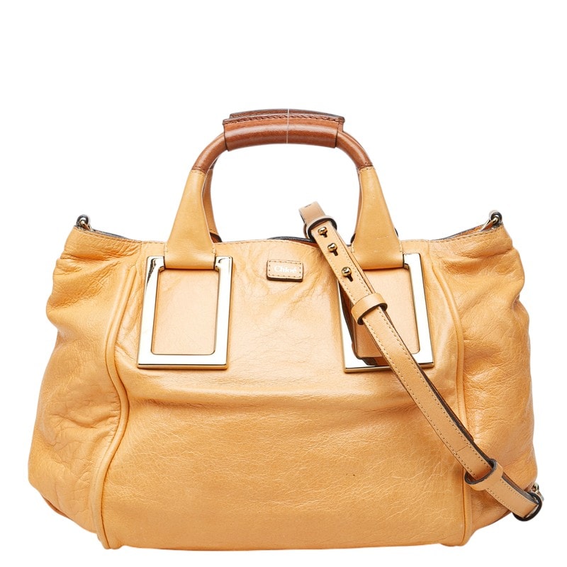 クロエ エテル ハンドバッグ ショルダーバッグ 2WAY 3S0645 オレンジ系 レザー レディース Chloe 中古