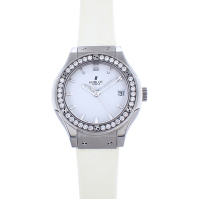 ベゼルダイヤ HUBLOT ウブロ クラシックフュージョン チタニウム ホワイト 581.NE.2010.RW.1104 レディース 腕時計