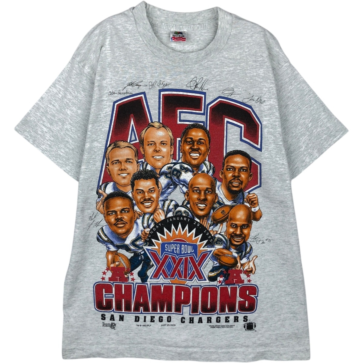 古着 90年代 フルーツオブザルーム FRUIT OF THE LOOM NFL SAN DIEGO CHARGERS サンディエゴチャージャーズ スポーツプリントTシャツ USA製 メンズM相当 ヴィンテージ/eaa633614