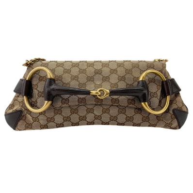 グッチ GUCCI GGキャンバス ホースビット ショルダーバッグ【中古】