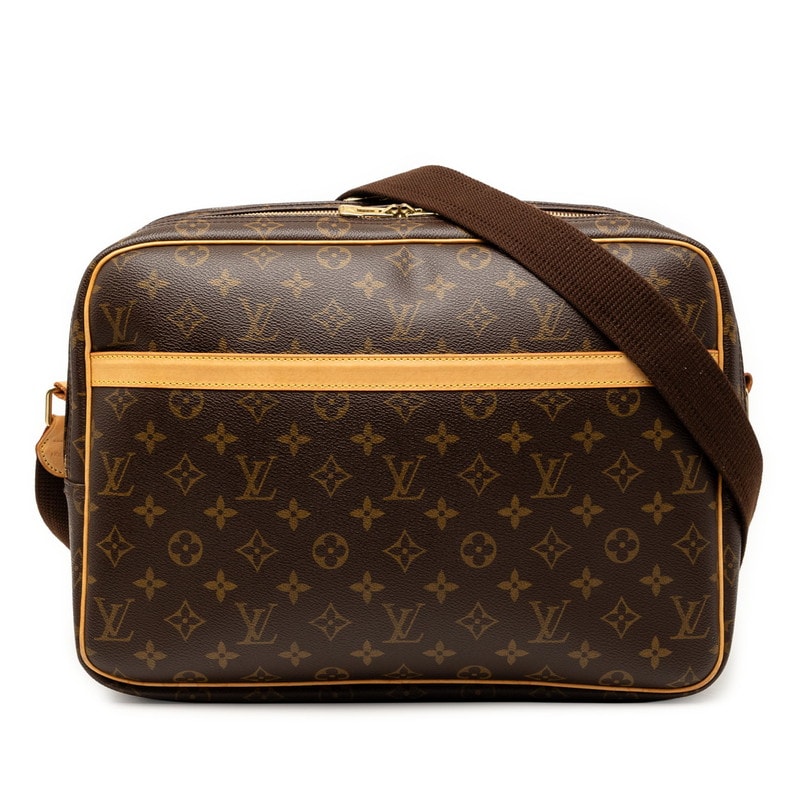 ルイ ヴィトン モノグラム リポーターGM 斜め掛け ショルダーバッグ M45252 ブラウン PVC レザー レディース LOUIS VUITTON 【中古】