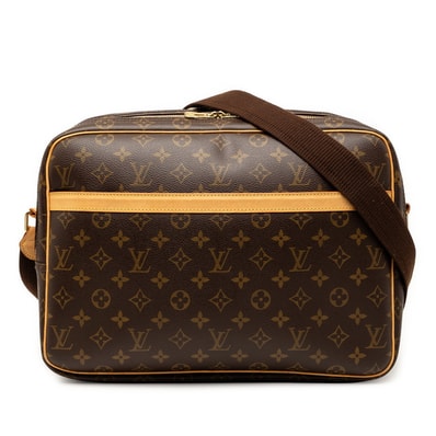 ルイ ヴィトン モノグラム リポーターGM 斜め掛け ショルダーバッグ M45252 ブラウン PVC レザー レディース LOUIS VUITTON 【中古】