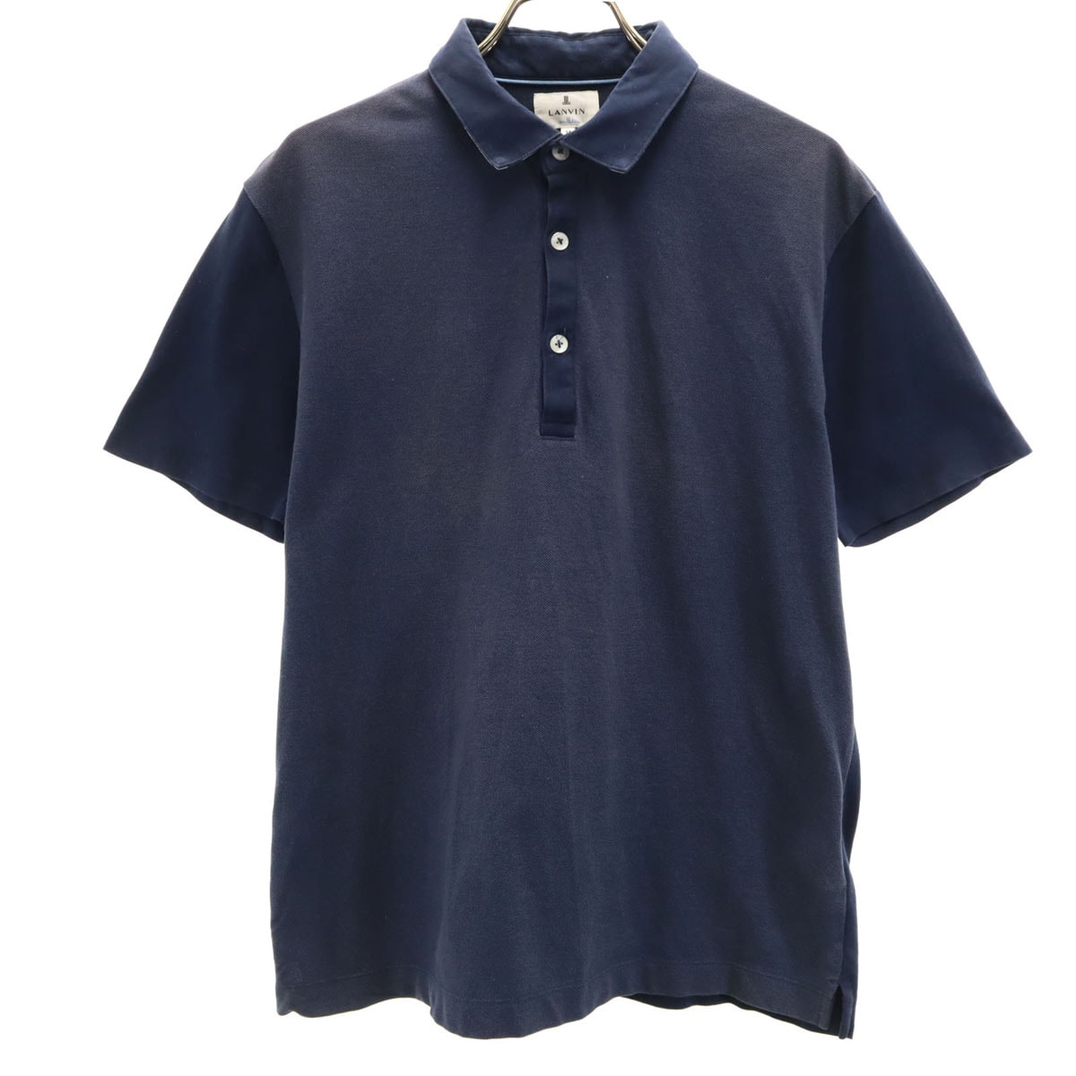 LANVIN en Bleu ランバンオンブルー 日本製 半袖 ポロシャツ 48 ネイビー