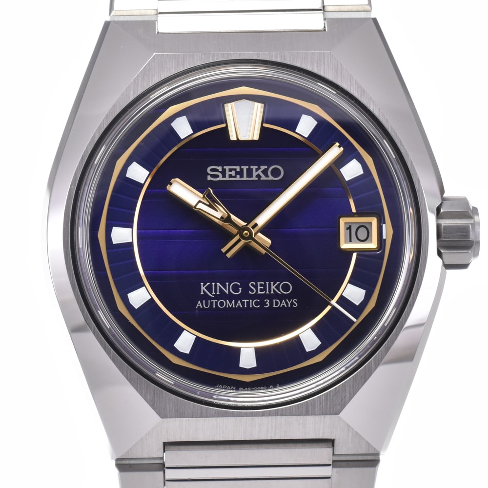 セイコー SEIKO SDKV001/8L45-00B0 キングセイコー VANAC デイト パープル 自動巻き メンズ 美品 箱・保証書付き 腕時計 K#148225