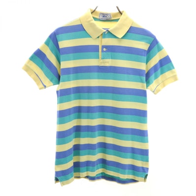 IZOD LACOSTE アイゾットラコステ 70s 80s 糸巻きタグ ヴィンテージ ボーダー 半袖 ポロシャツ M 鹿の子 LACOSTE