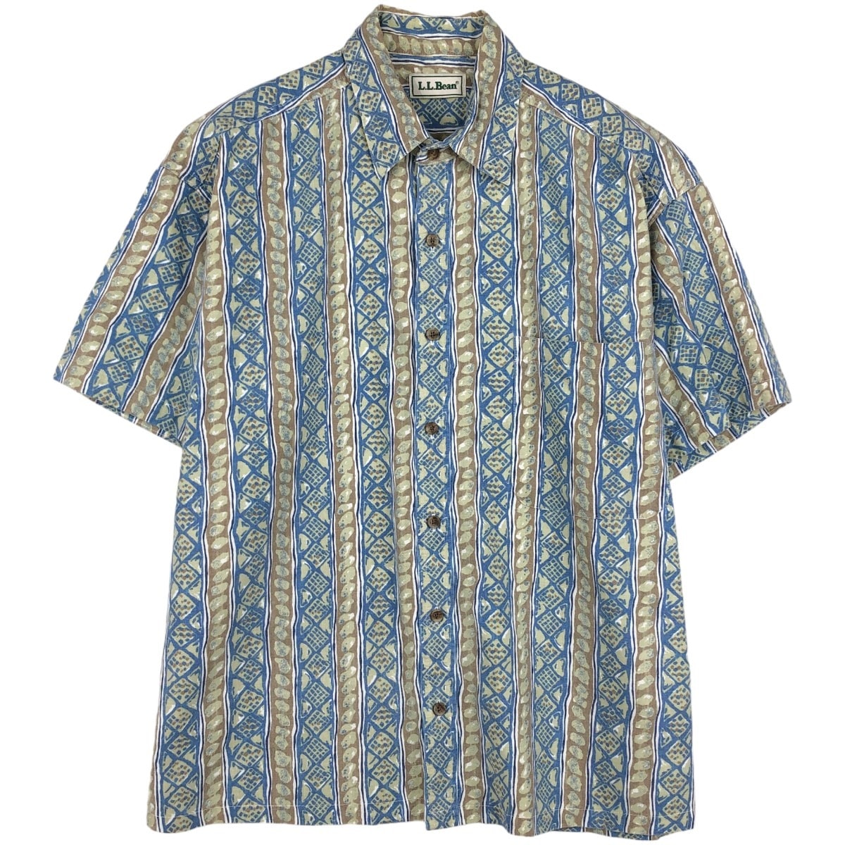 古着 ~90年代 エルエルビーン L.L.Bean 総柄 半袖 コットンシャツ ボックスシャツ メンズL相当 ヴィンテージ/eaa660586