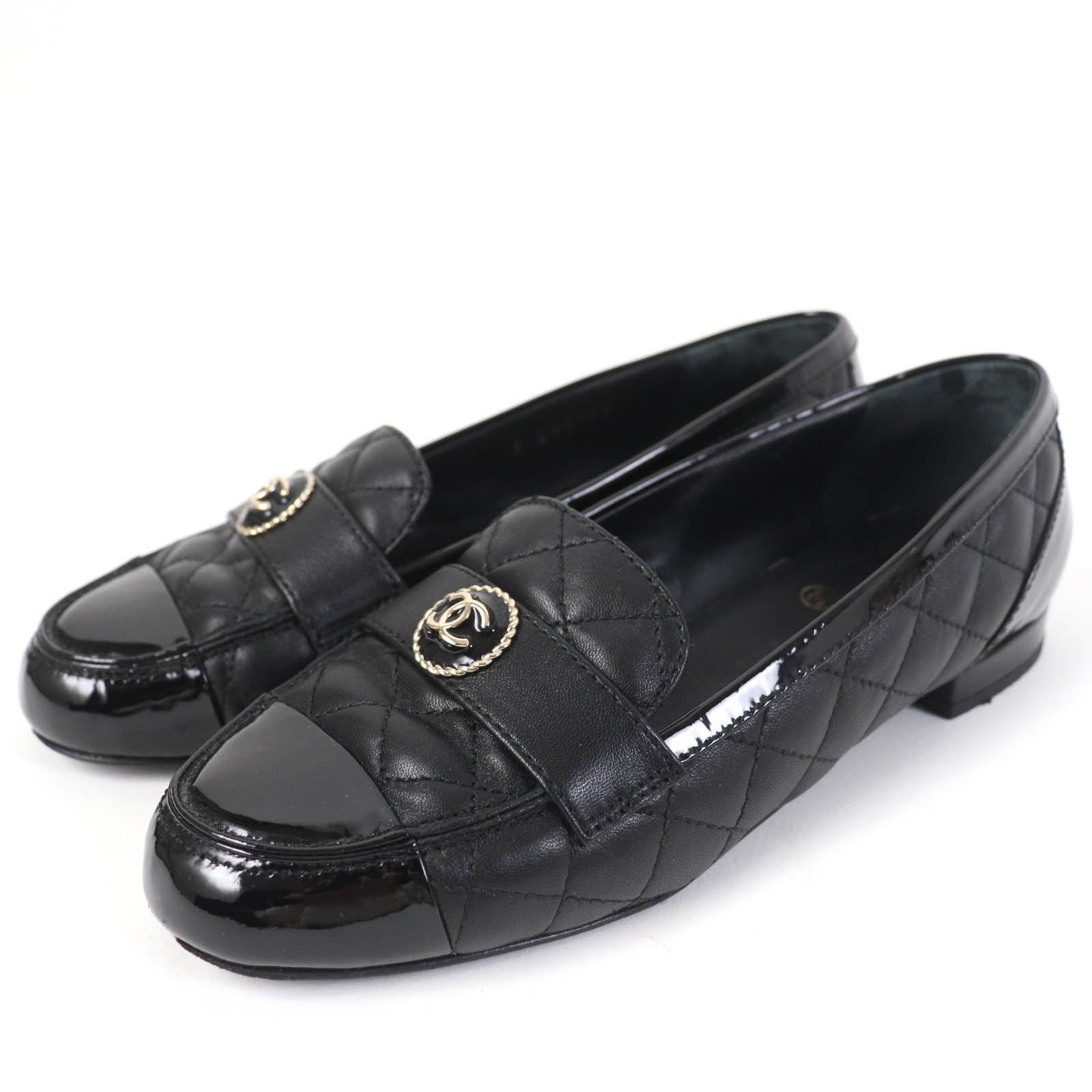 美品 シャネル バレエシューズ ブラック 36.5 23B G45122