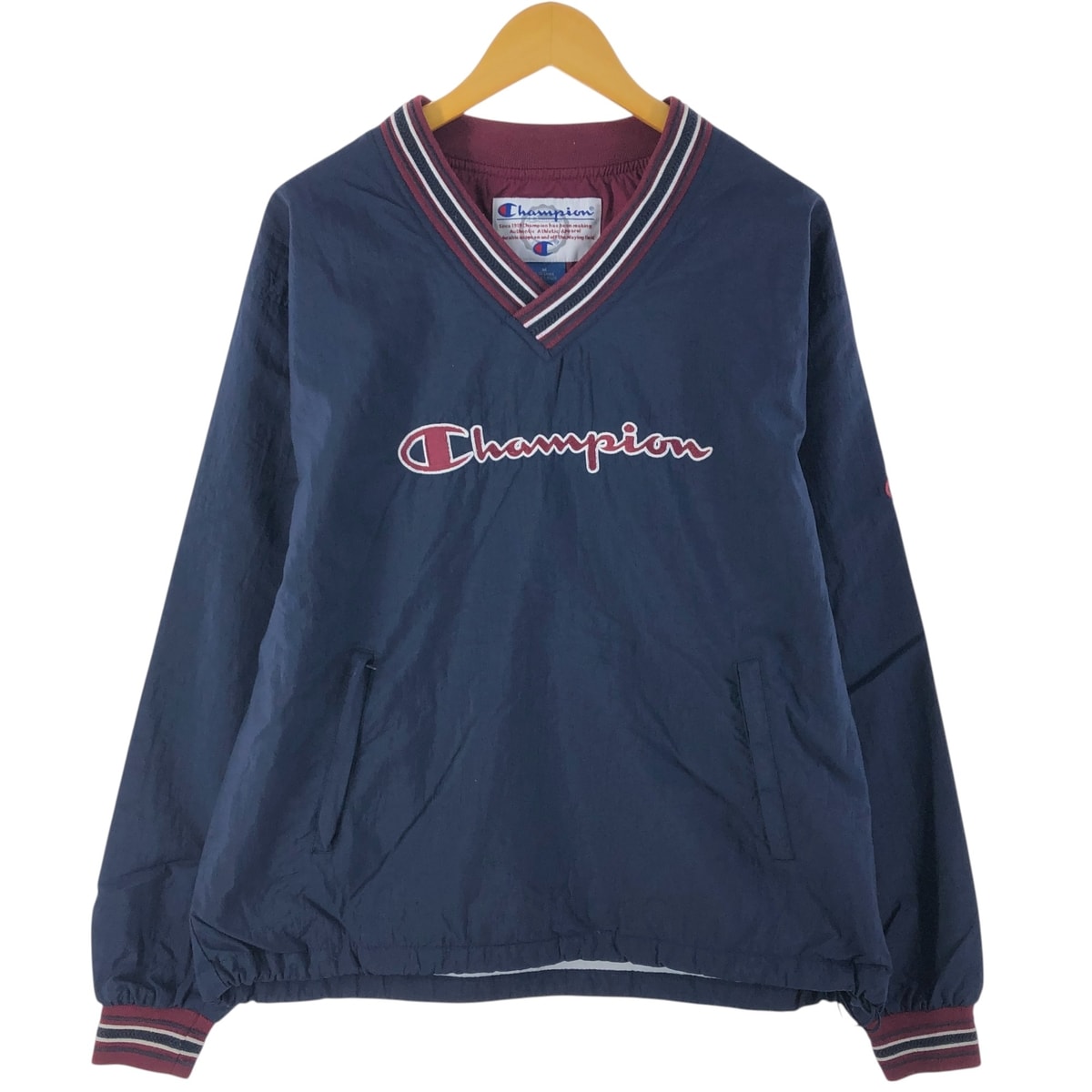 古着 90年代 チャンピオン Champion Vネック ナイロンプルオーバー メンズM相当 ヴィンテージ/eaa521340