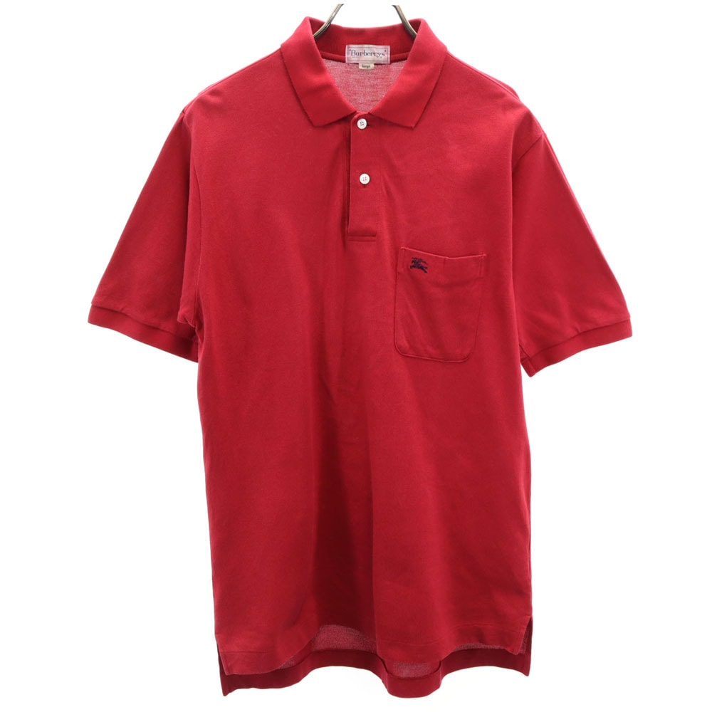 Burberrys バーバリーズ 90s オールド 半袖 ポロシャツ L レッド 鹿の子