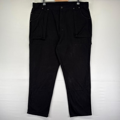 古着 ディッキーズ Dickies ダック パンツ ダブルニー ジッパーフライ ハンマーループ 大きいサイズ W40 L32 ブラック系 メンズ