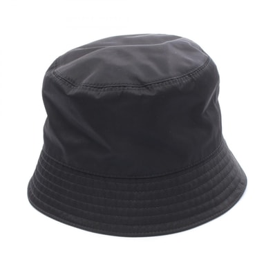 プラダ PRADA Re-Nylon バケット ハット 帽子 ナイロン メンズ レディース ブラック系 1HC137 2DM1 【中古】