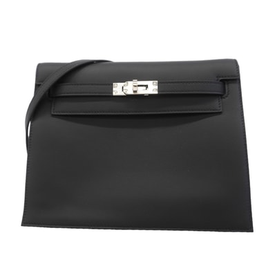 【6ic3185-g】エルメス ショルダーバッグ ケリーダンス スイフト ブラック シルバー金具 G刻印【中古】レディース