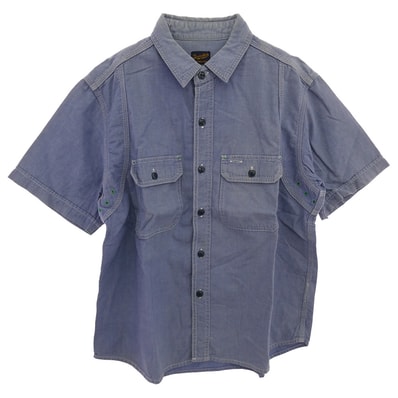 TENDERLOIN テンダーロイン 半袖シャツ シャンブレー 半袖 ワークシャツ ライトブルー系 M【中古】