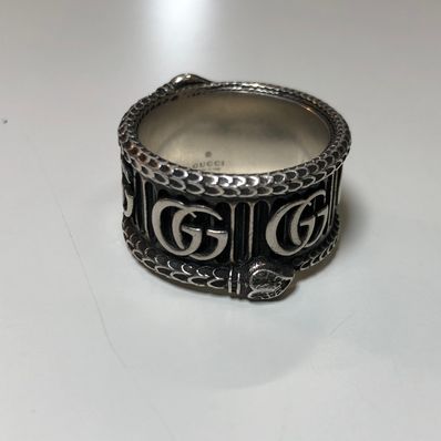 GUCCI Silver Ring With Double G
