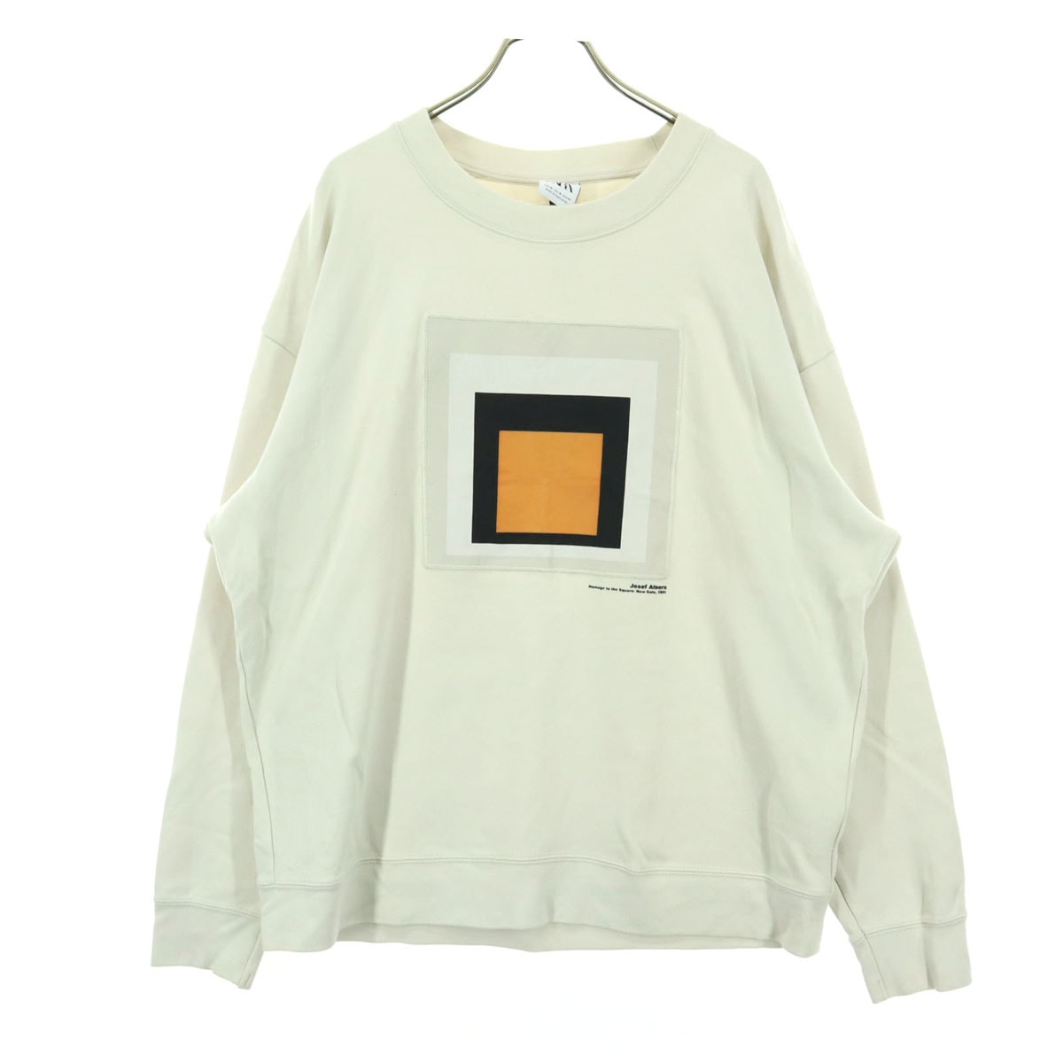 ZARA ザラ Josef Albers ジョセフアルバーズ コラボ プリント柄 長袖 スウェット M ベージュ